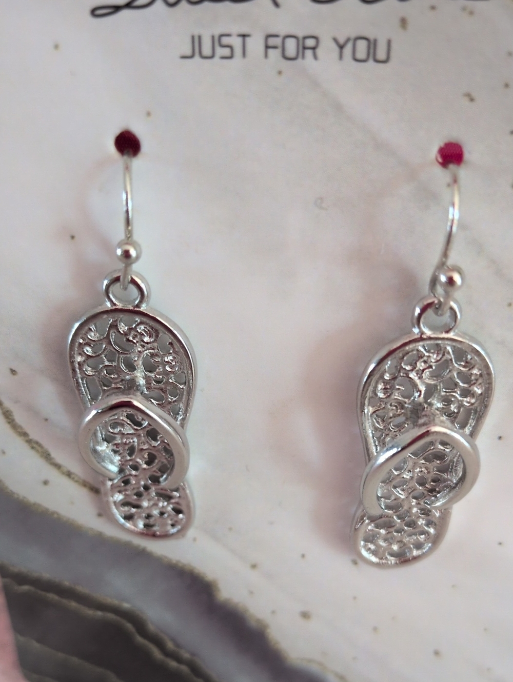 Silver Flip-Flop Dangle Earrings